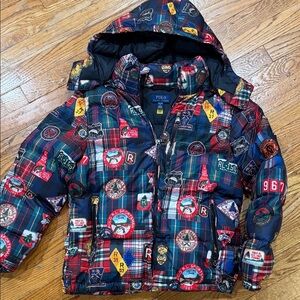 Polo by Ralph Lauren Kids Patchwork Puffer Jacket - Blue and Red